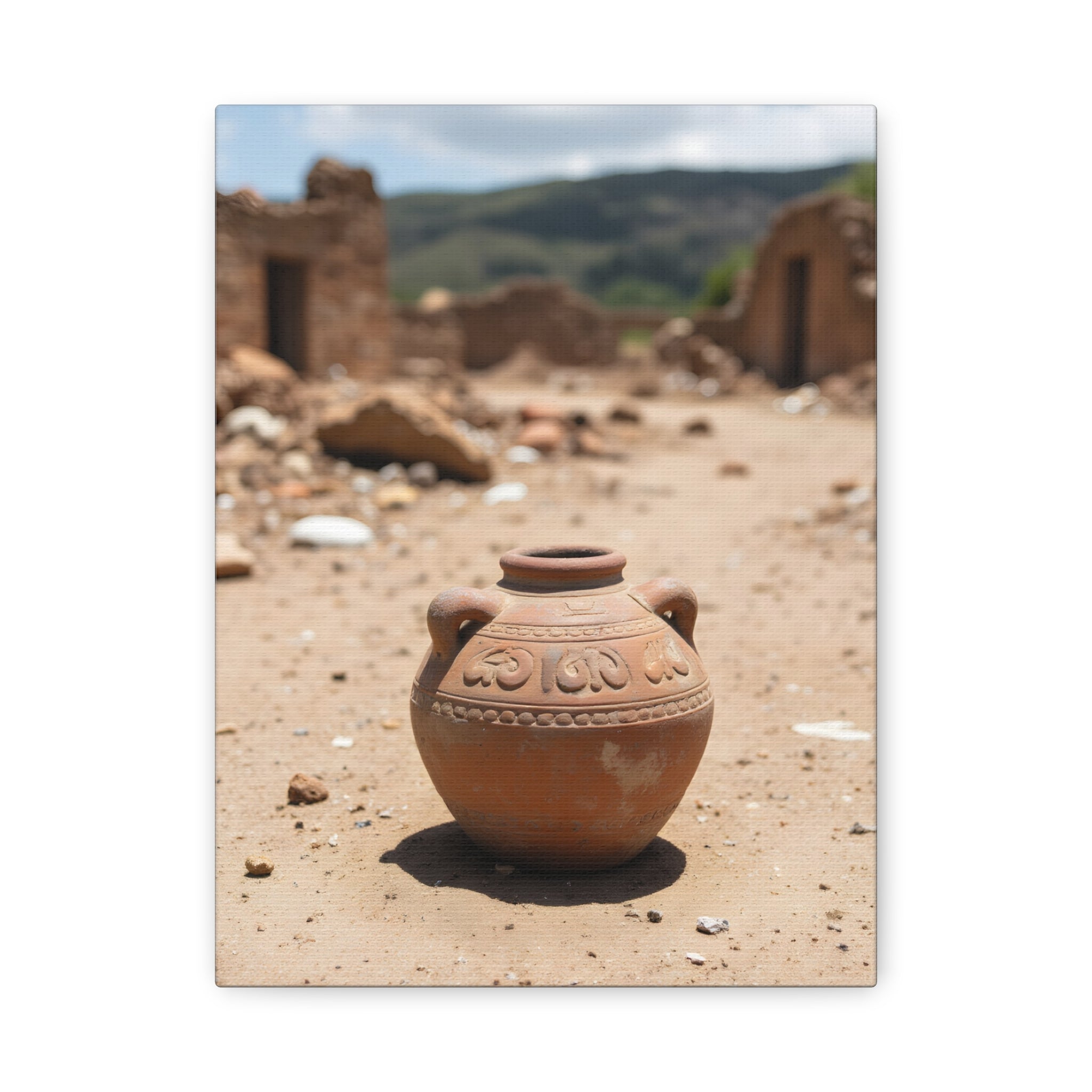 Rustieke Terracotta Pot Foto Canvas