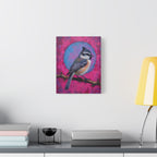 Buntes Meise-Vogel-Leinwandbild – matte Keilrahmenleinwand