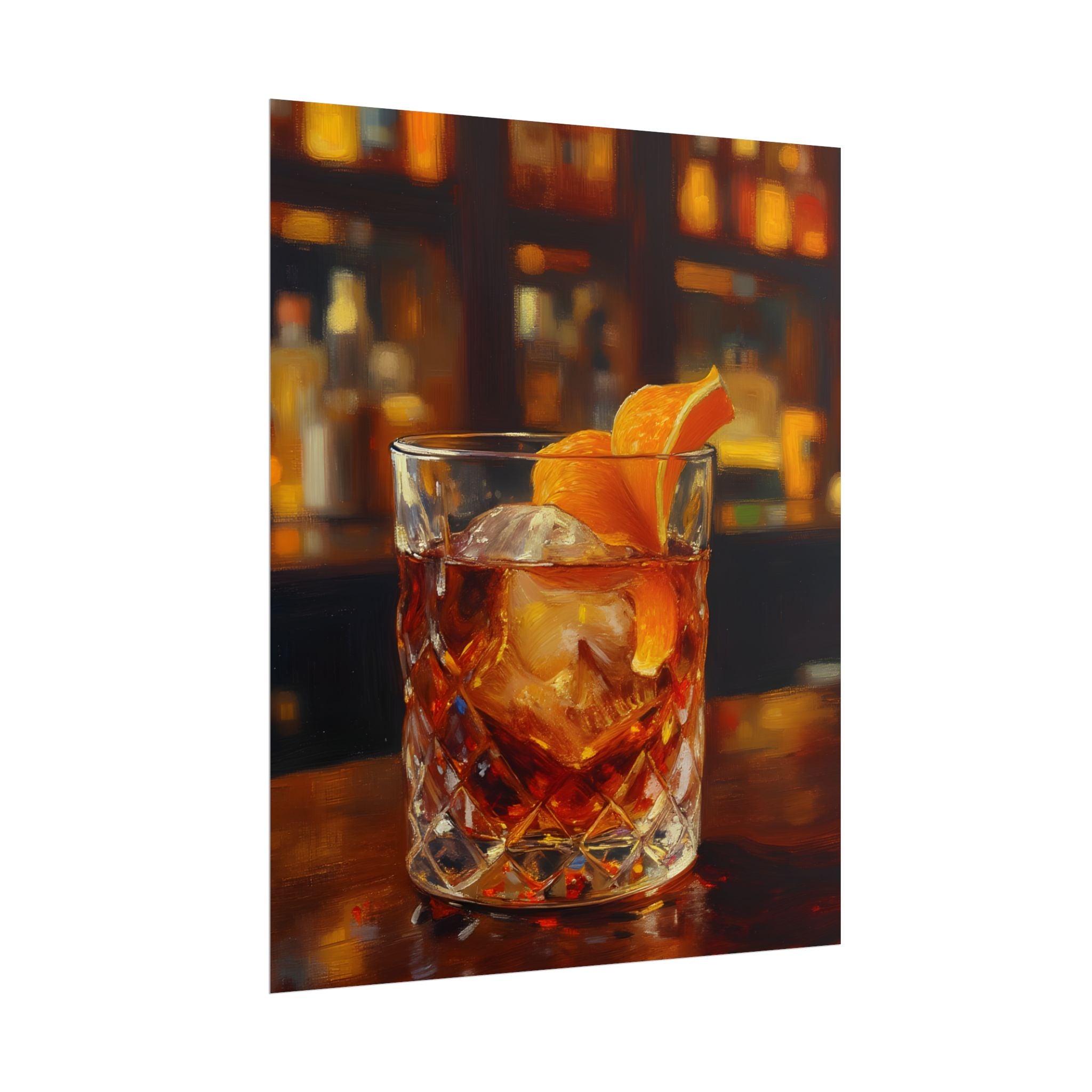 Whisky on Ice Wall Art -  Bar & Home Decor - Poster