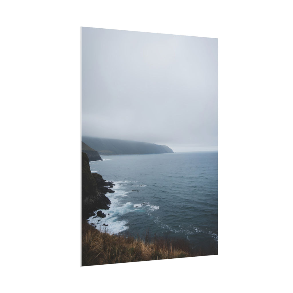 Foggy Coastal Cliff Wall Art  - Poster