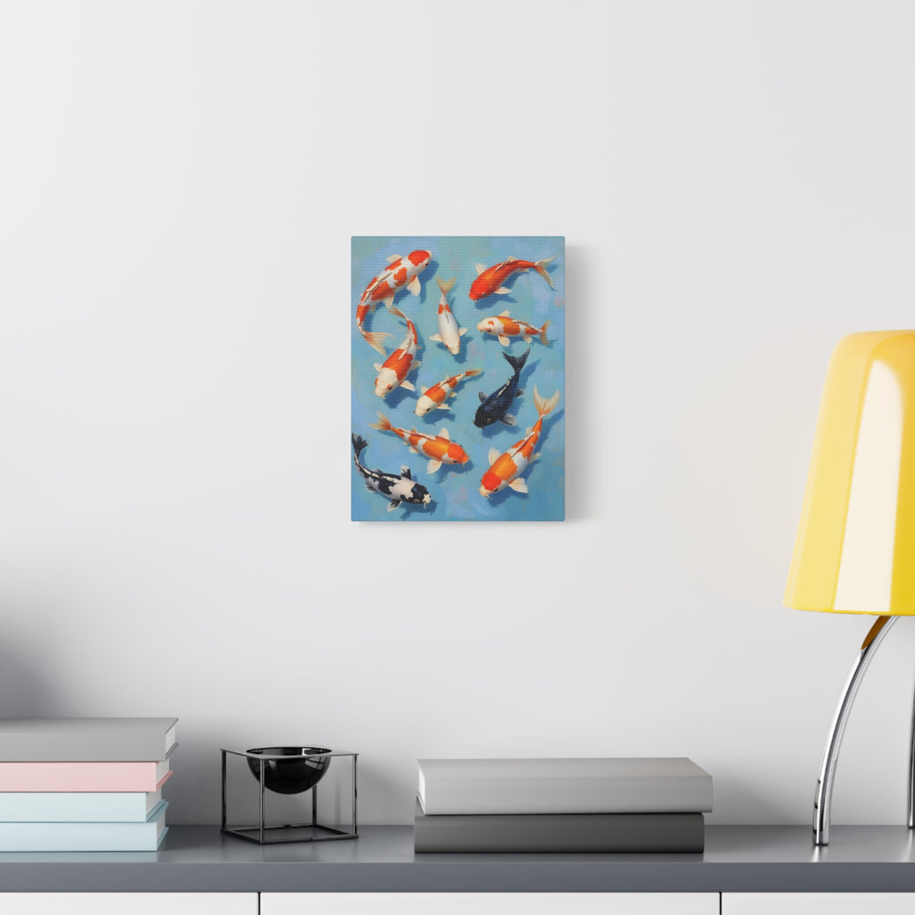 Koi Pond Canvas Art - Stretched Matte Fish Wall Decor