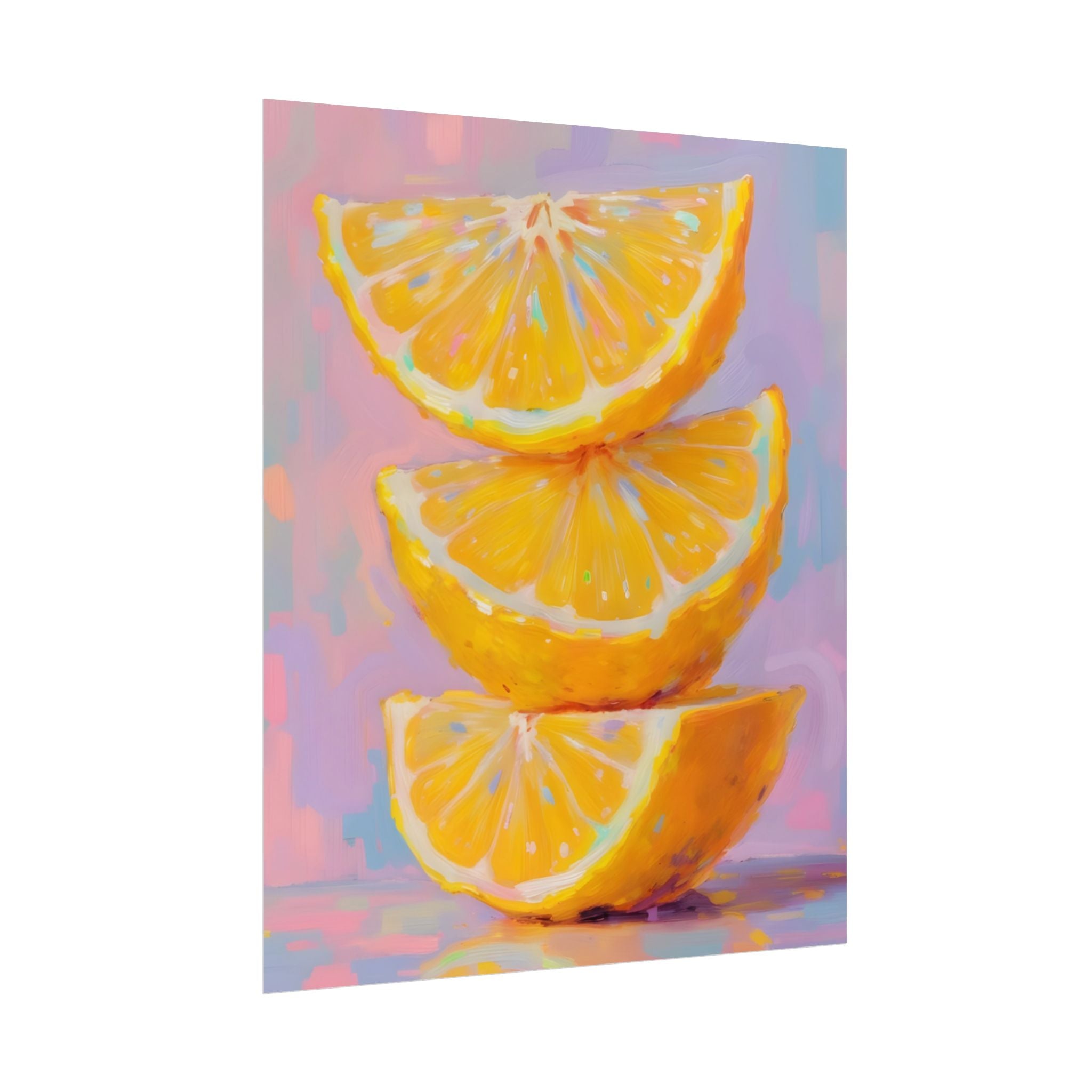 Citrus Slice - Stacked Lemon Wall Art - Stretched Poster