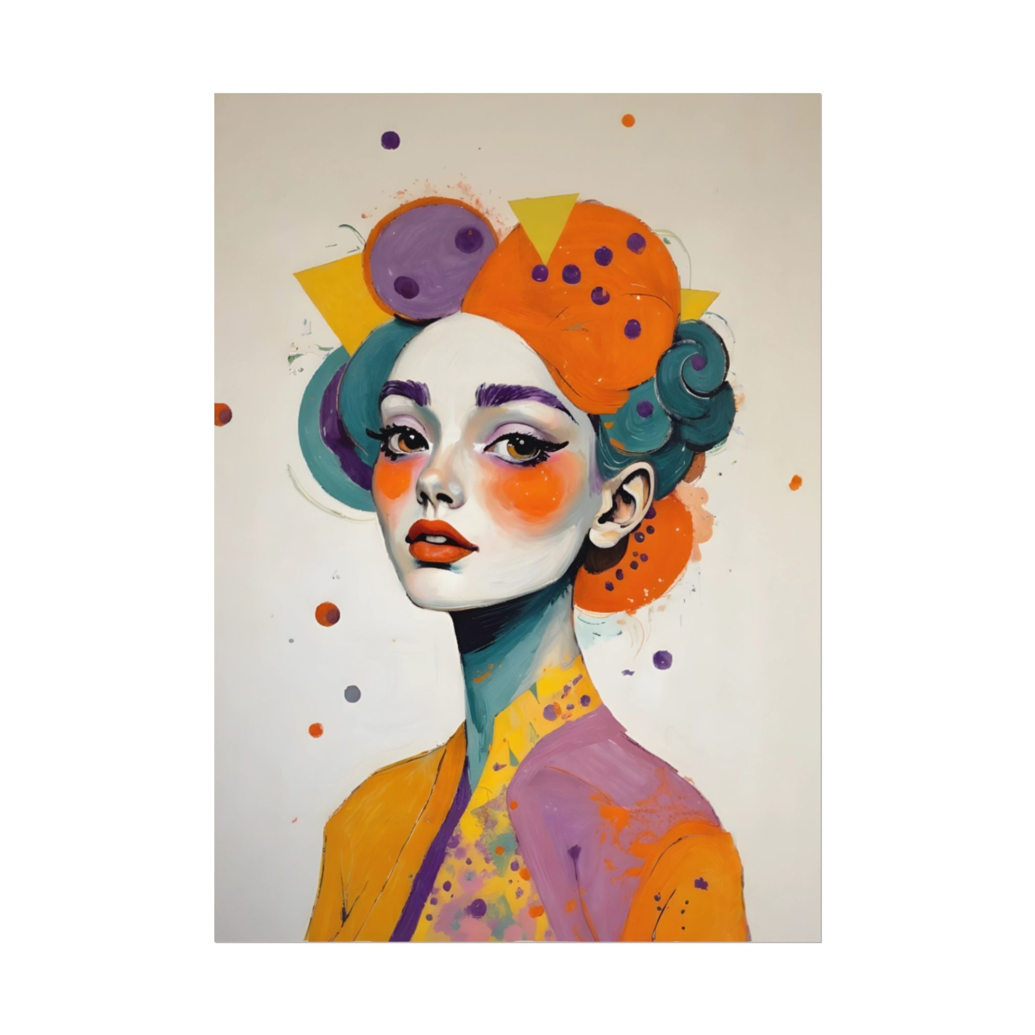 Rolled Poster — Colorful Abstract Portrait Art Print