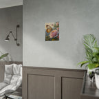 Butterfly on Pink Rose Wall Art - Poster