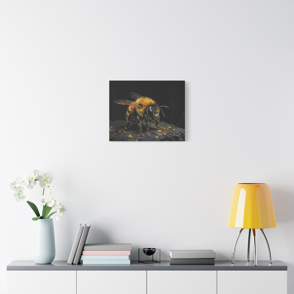 Bumblebee Canvas Print — Realistic Bee Wall Art on Matte Stretched Canvas