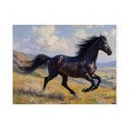 Running Black Stallion Wall Art - Horse Painting - Poster