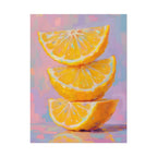 Citrus Slice - Stacked Lemon Wall Art - Stretched Poster