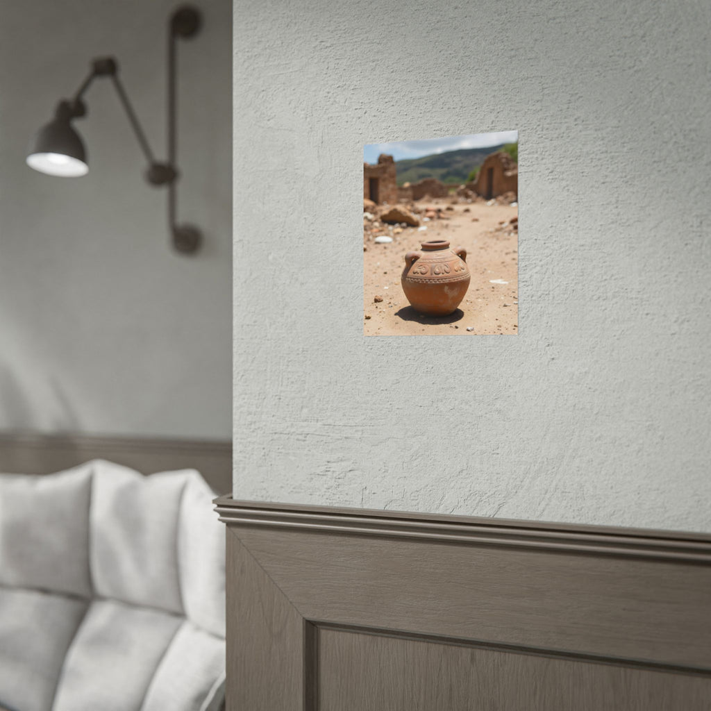 Rustic Terracotta  Clay Pot Desert Poster - Rolled Photo Print