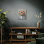 Colourful Roses in Jug Wall Art - Stretched Canvas