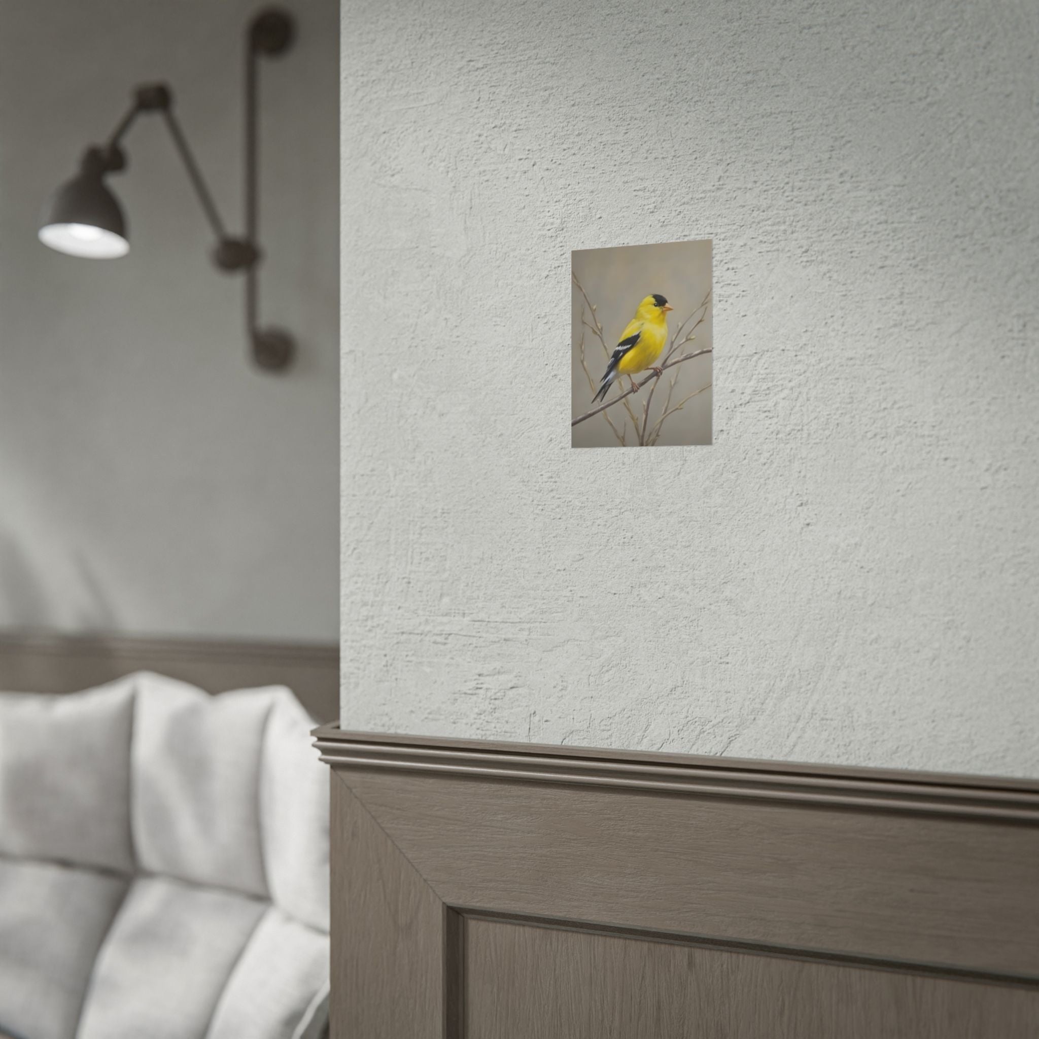 Goudvink Kunst Poster - Gele Zangvogel Print voor Natuurliefhebbers