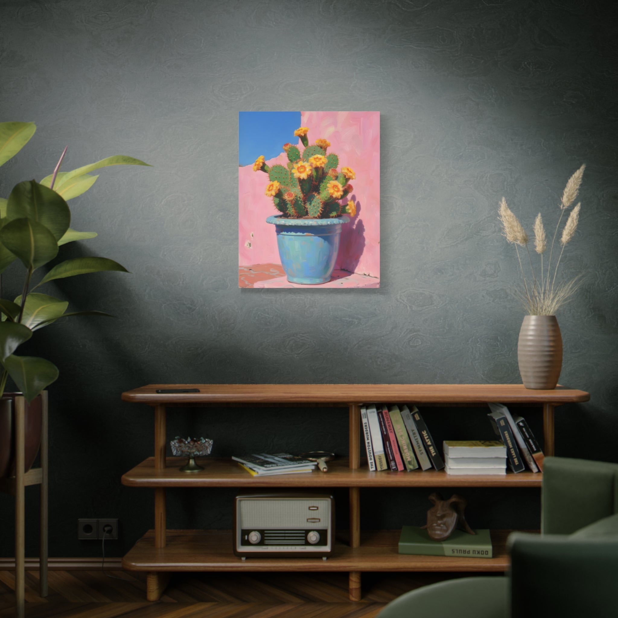 Cactus Pink Wall Art -  Stretched Canvas