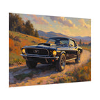 Vintage Mustang Sunset Wall Art - Classic Muscle Car - Poster