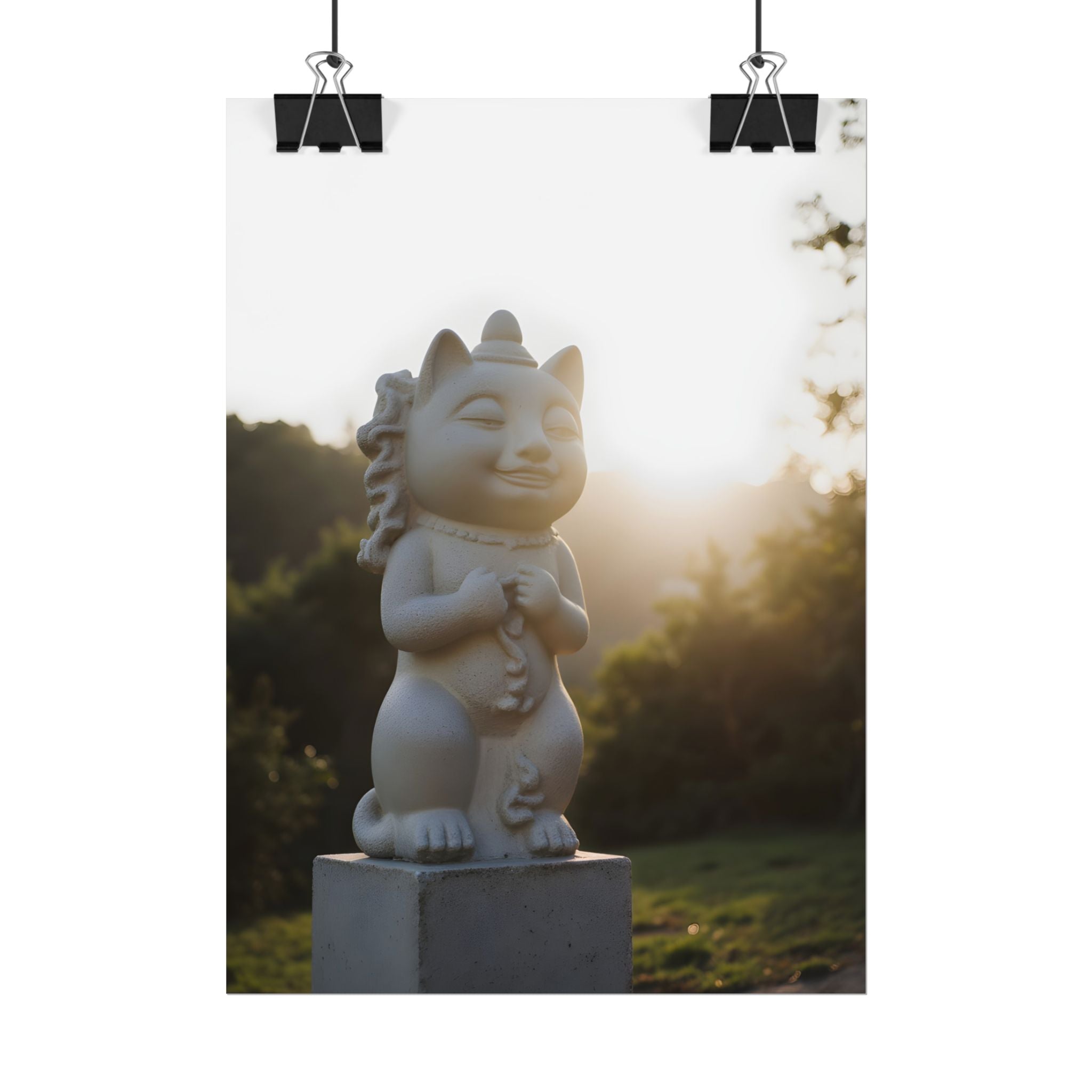 Sunlit Lucky Cat Wall Art - Poster
