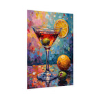Colorful martini glass with lemon and olive Wall Art - Poster