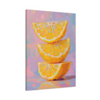 Citrus Slice - Stacked Lemon Wall Art - Stretched Canvas