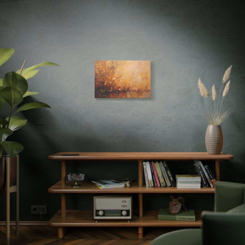 Golden Meadow Abstract Wall Art - Stretched Canvas