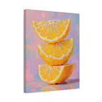 Citrus Slice - Stacked Lemon Wall Art - Stretched Canvas