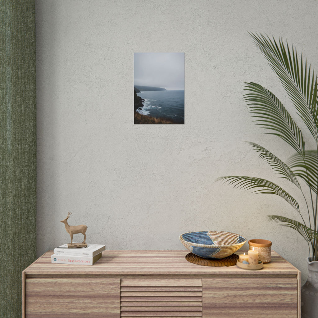 Foggy Coastal Cliff Wall Art  - Poster