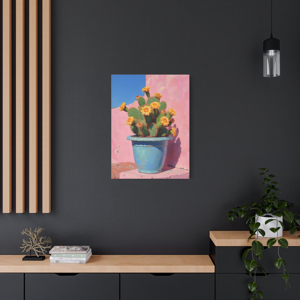 Cactus Pink Wall Art -  Stretched Canvas