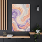 Abstract Swirl Matte Canvas Wall Art - Pastel Waves Stretched Print
