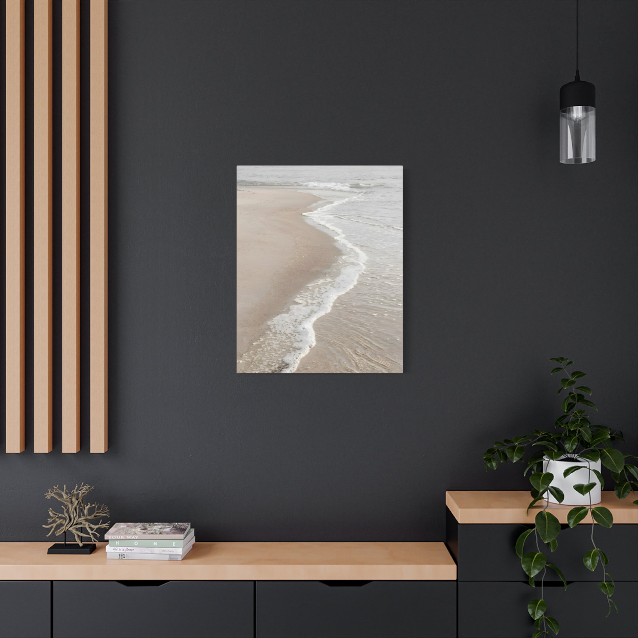 Kustlijn Canvas Print - Rustige Strand Muurkunst