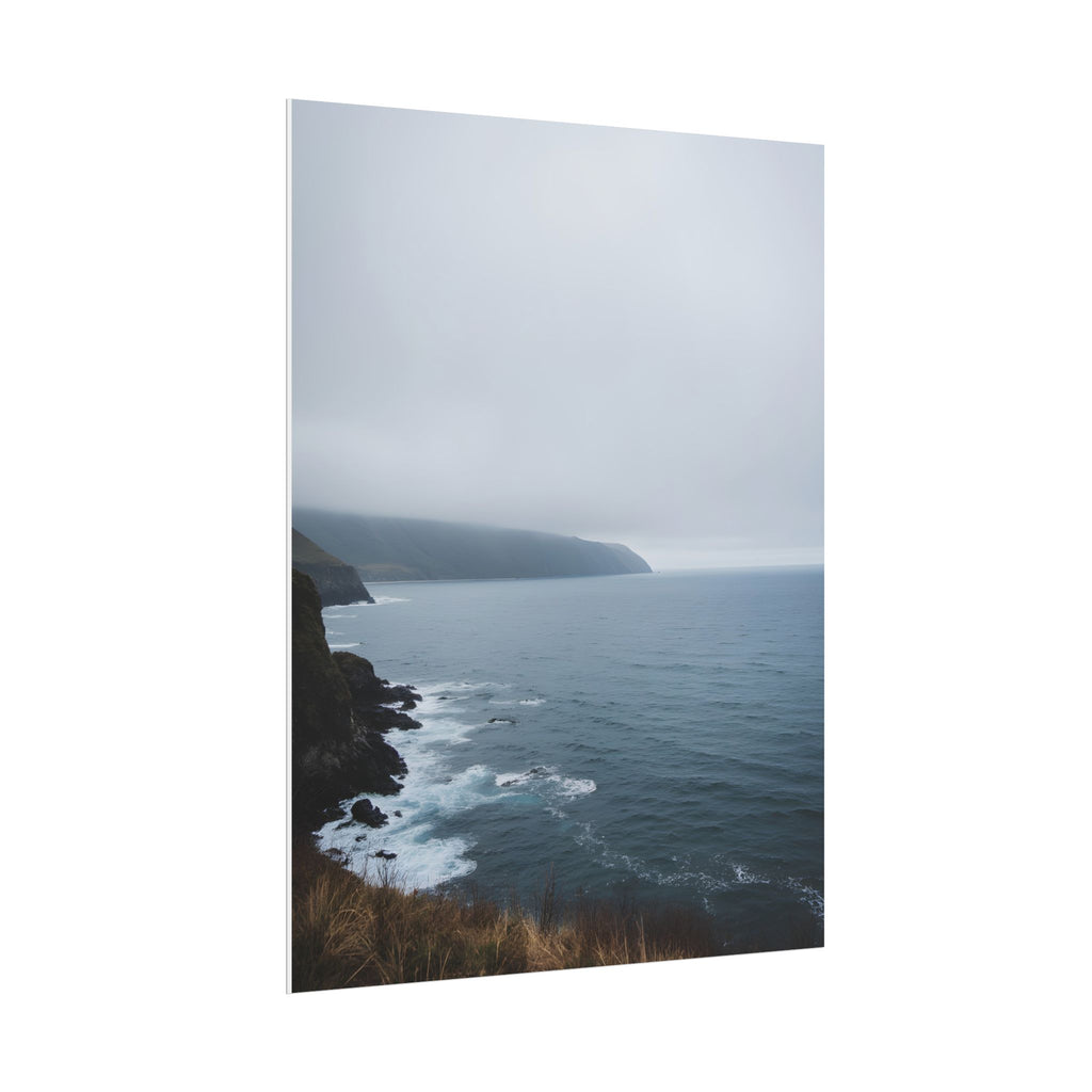 Foggy Coastal Cliff Wall Art  - Poster