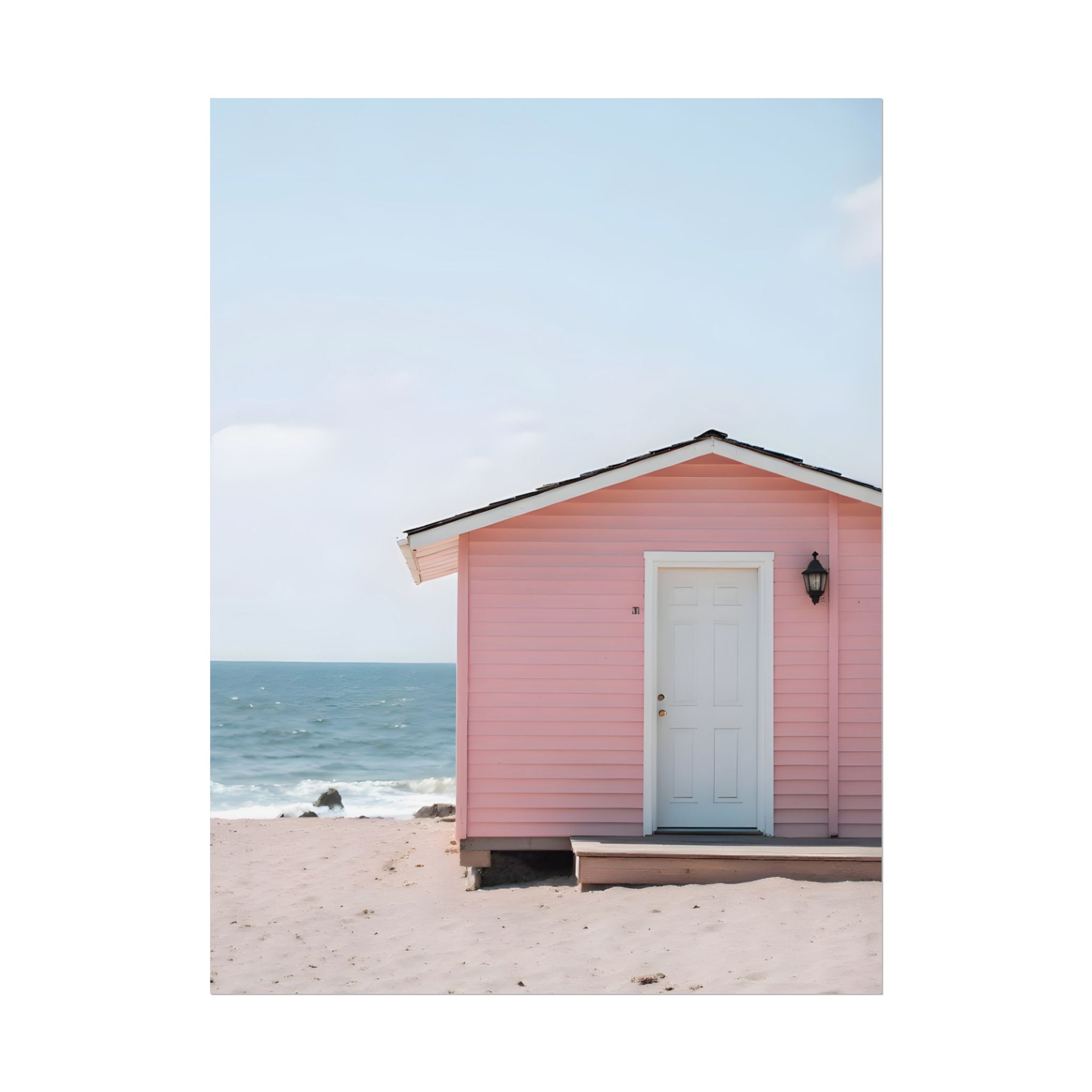 Pink Beach Cottage  Wall Art - Poster