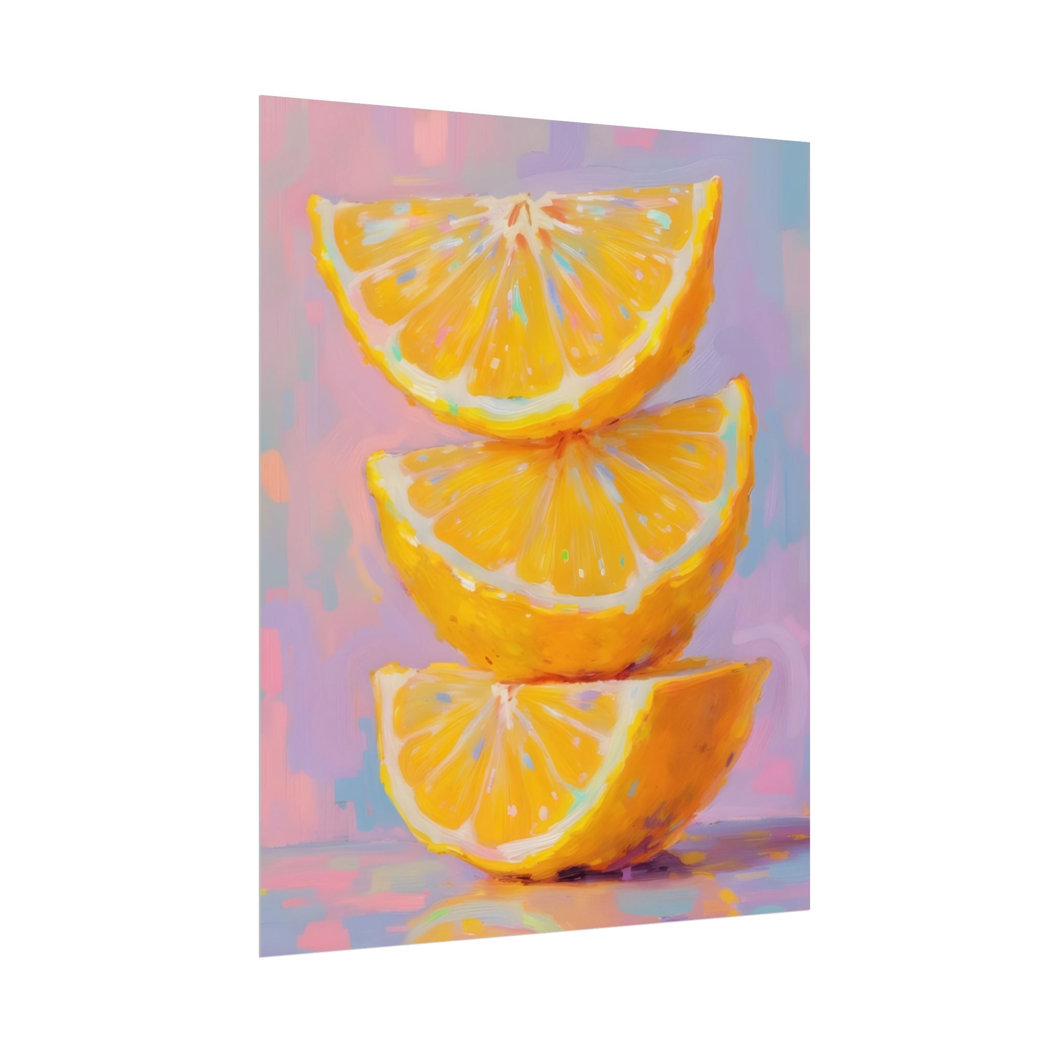 Citrus Slice - Stacked Lemon Wall Art - Stretched Poster