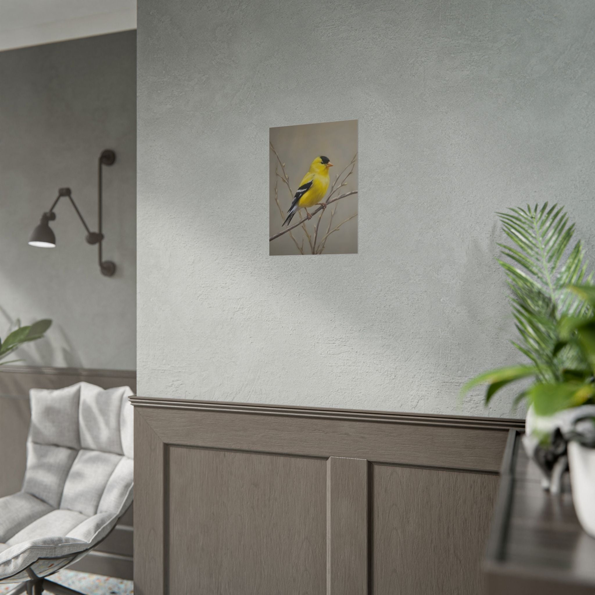 Goldfinch Art Poster - Yellow Songbird Print for Nature Lovers