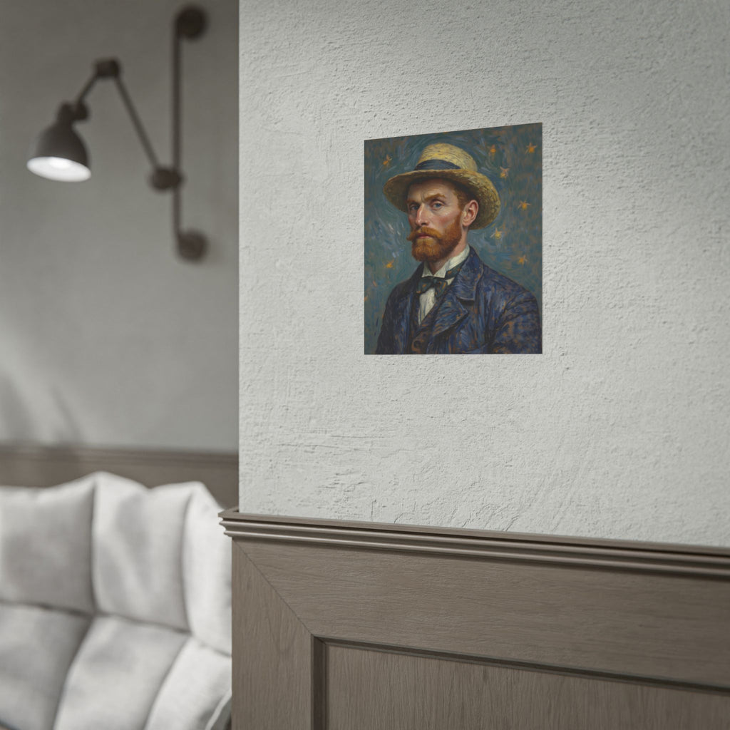 Van Gogh Portrait Rolled Poster — Vintage Impressionist Art Print