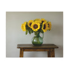 Sunflowers in Green Pitcher Wall Art - Stretched Canvas