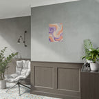 Abstract Swirl Poster - Peach & Lavender Fluid Art Rolled Wall Print