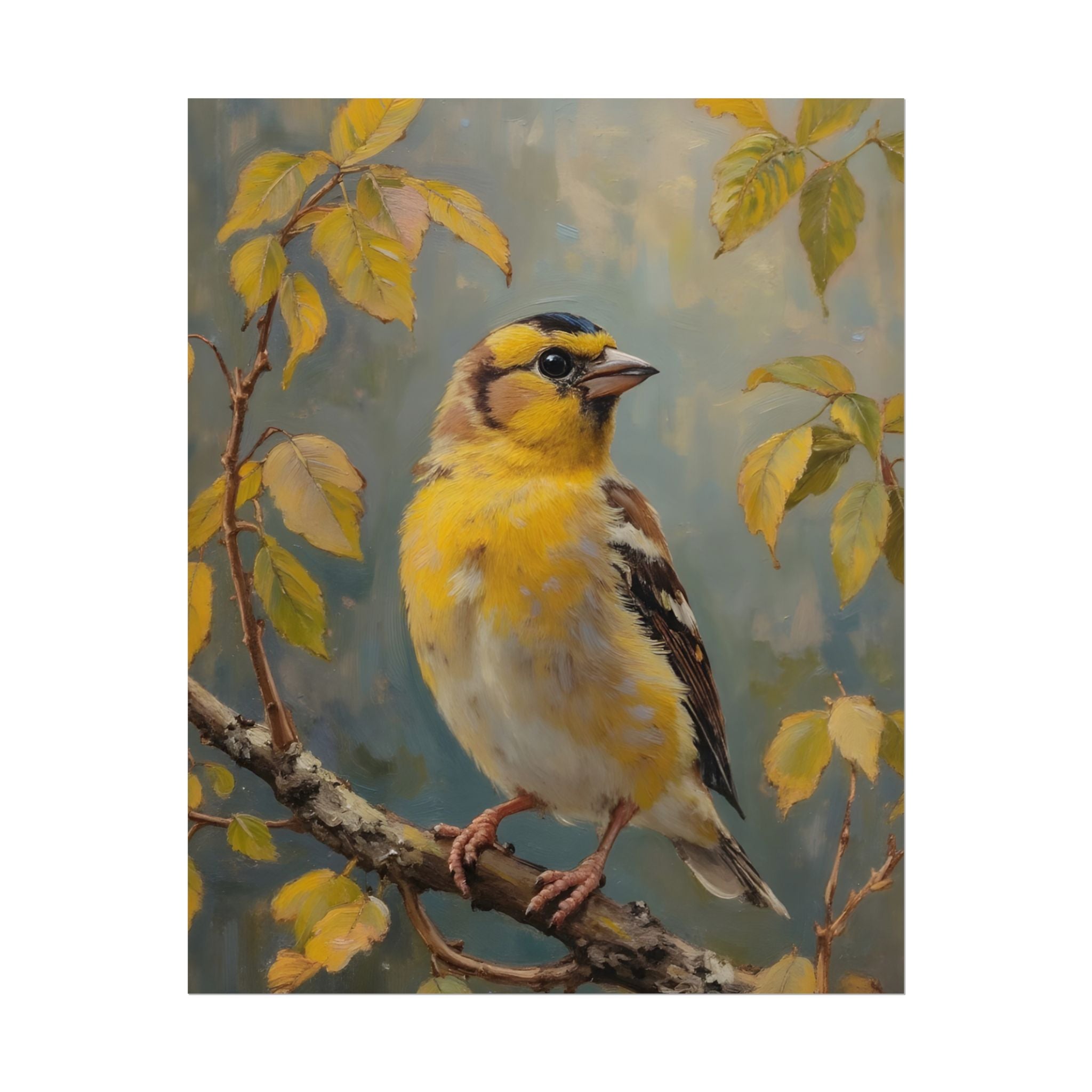 Goldfinch on a branch Wall Art - Poster