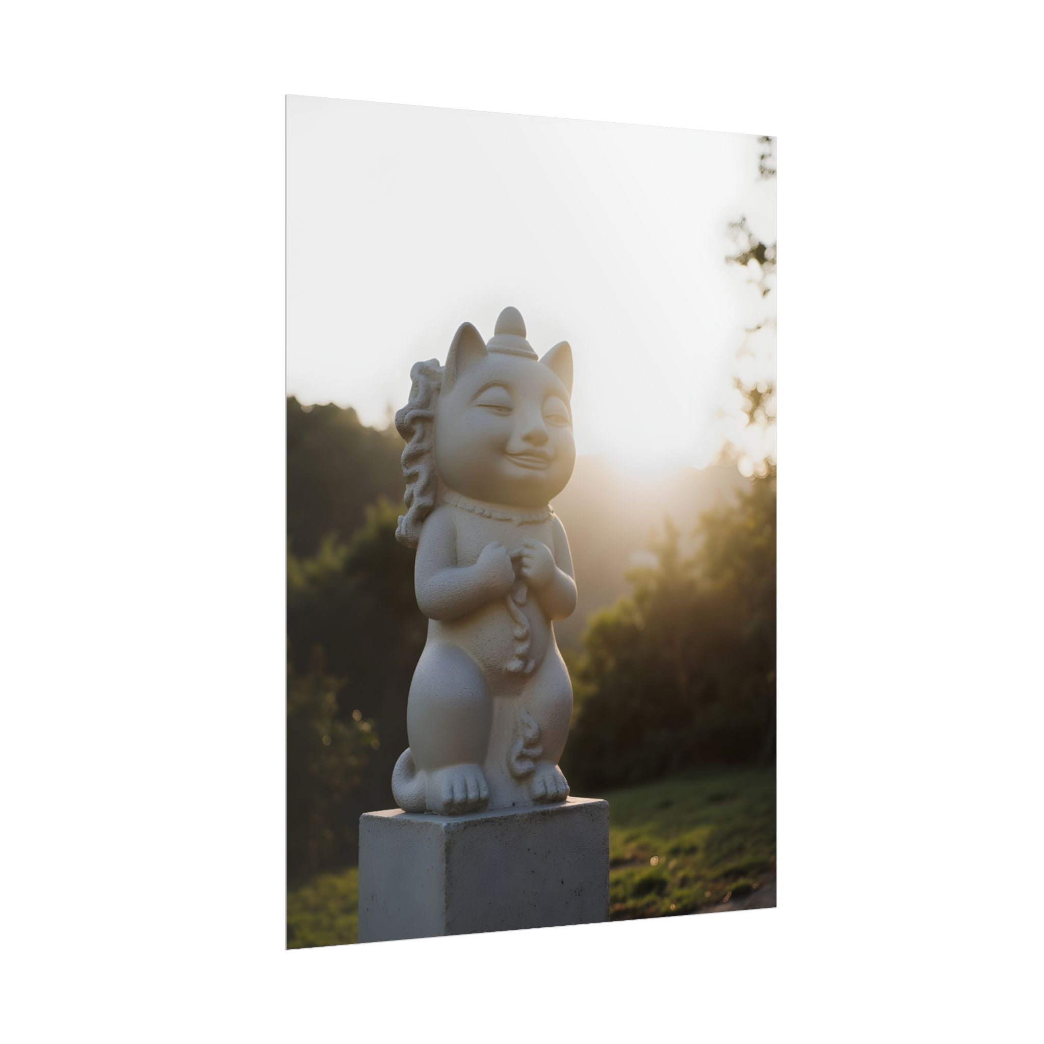 Sunlit Lucky Cat Wall Art - Poster