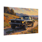 Vintage Mustang Sunset Wall Art - Classic Muscle Car - Poster