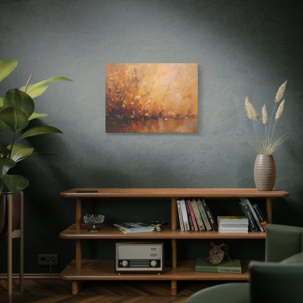 Golden Meadow Abstract Wall Art - Stretched Canvas