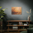 Golden Meadow Abstract Wall Art - Stretched Canvas