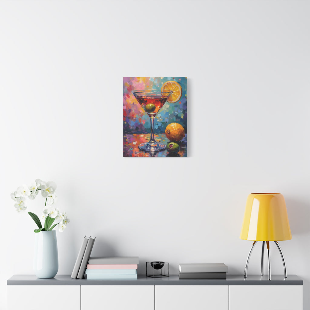 Colourful Martini Glass Matte Canvas Wall Art - Stretched canvas