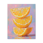 Citrus Slice - Stacked Lemon Wall Art - Stretched Canvas