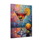 Colourful Martini Glass Matte Canvas Wall Art - Stretched canvas
