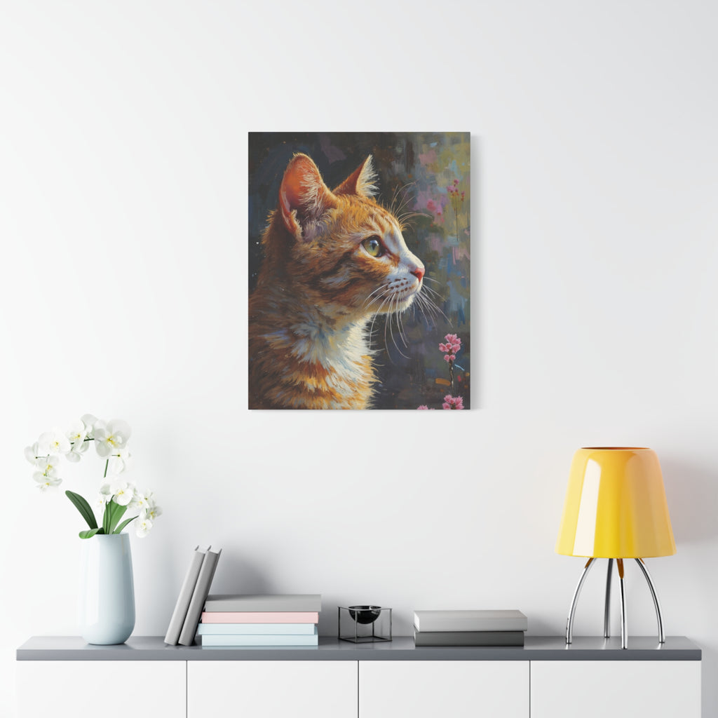 Orange Tabby Cat Portrait Canvas - Stretched Matte Wall Art