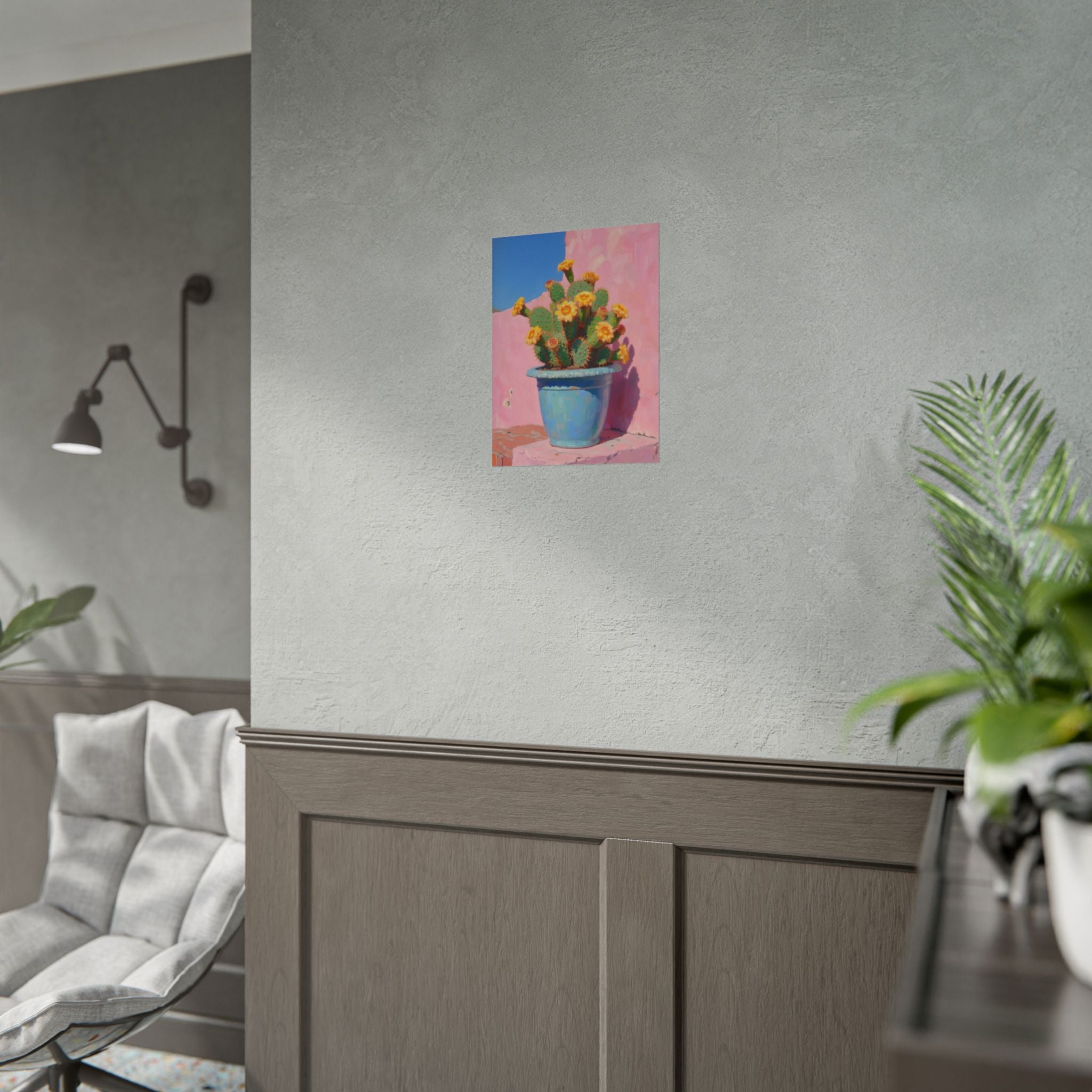 Cactus Roze Muurdecoratie - Poster 