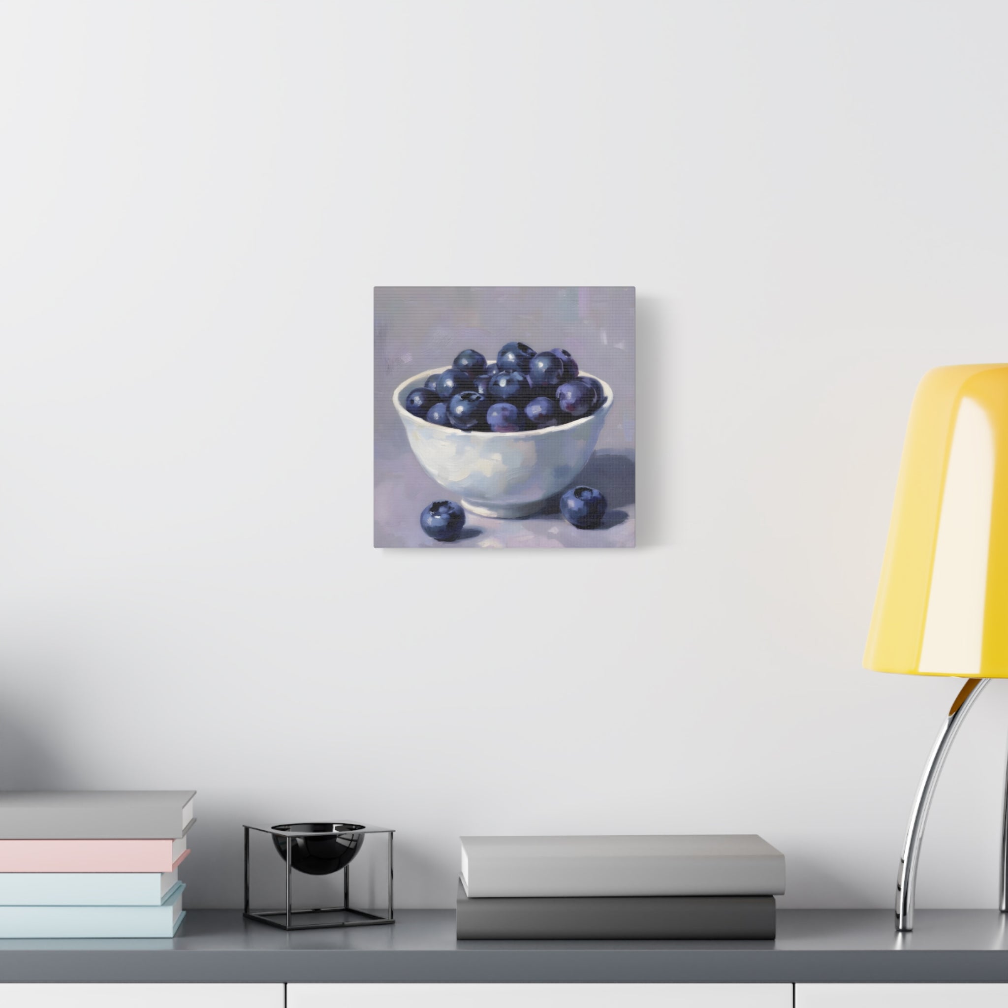Blueberry Bowl Canvas Print — Still Life Wall Art