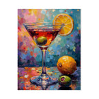 Colorful martini glass with lemon and olive Wall Art - Poster