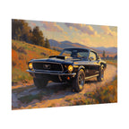 Vintage Mustang Sunset Wall Art - Classic Muscle Car - Poster