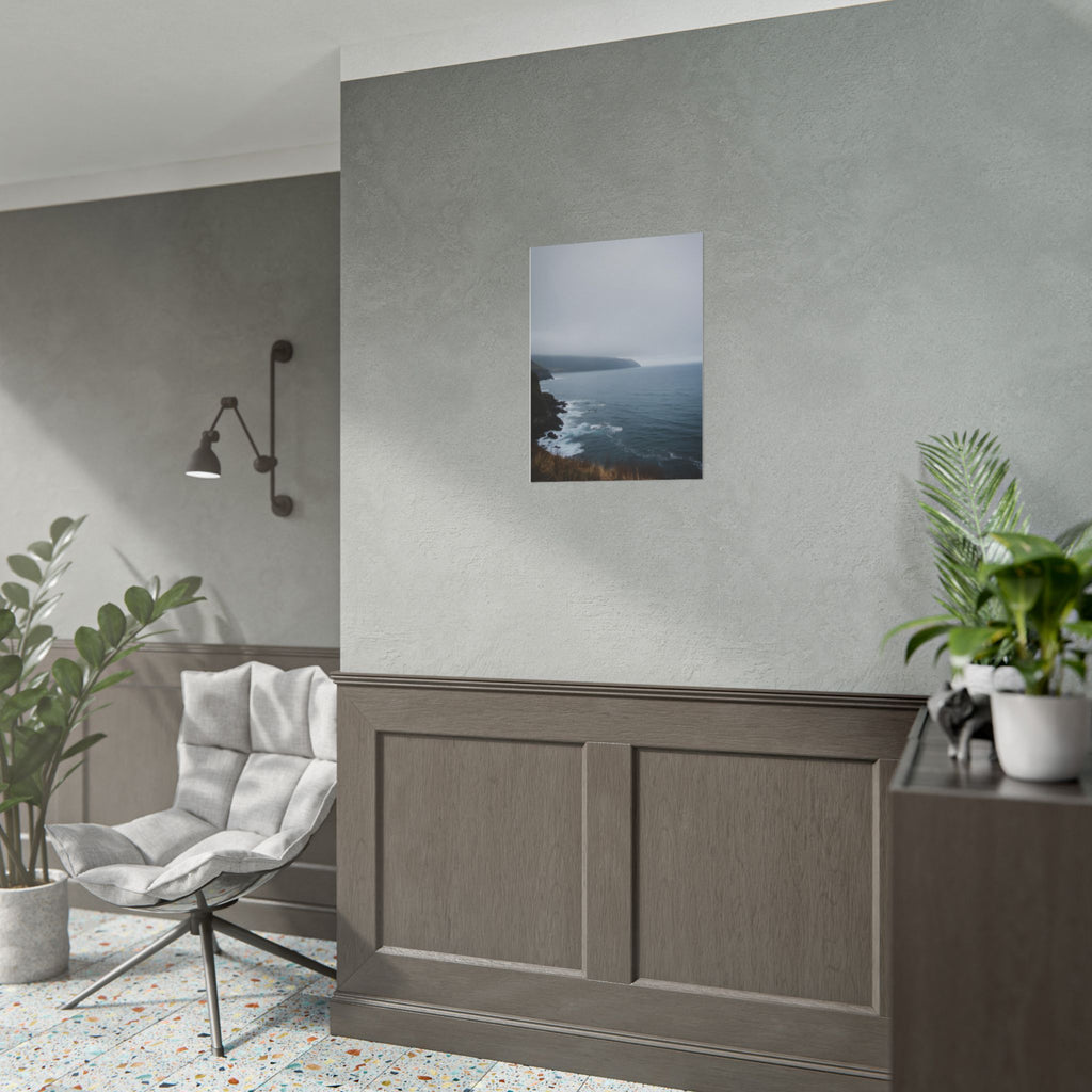 Foggy Coastal Cliff Wall Art  - Poster