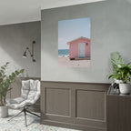 Pink Beach Cottage  Wall Art - Poster