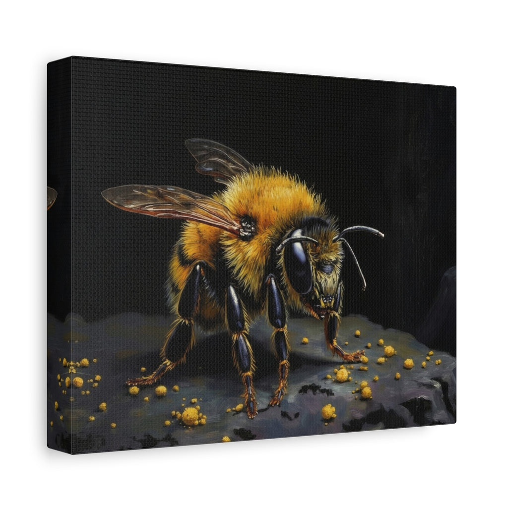 Bumblebee Canvas Print — Realistic Bee Wall Art on Matte Stretched Canvas