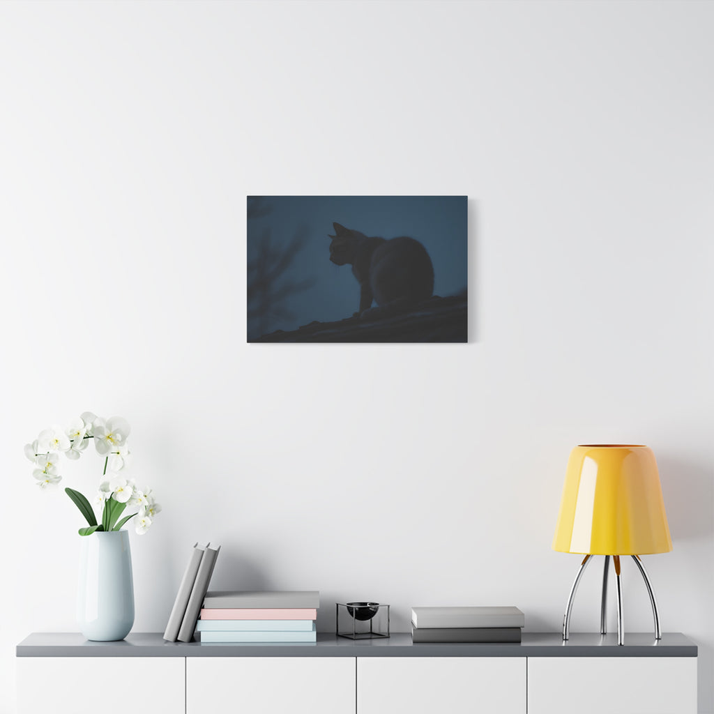 Nightwatch Cat Wall Art - Stretched canvas