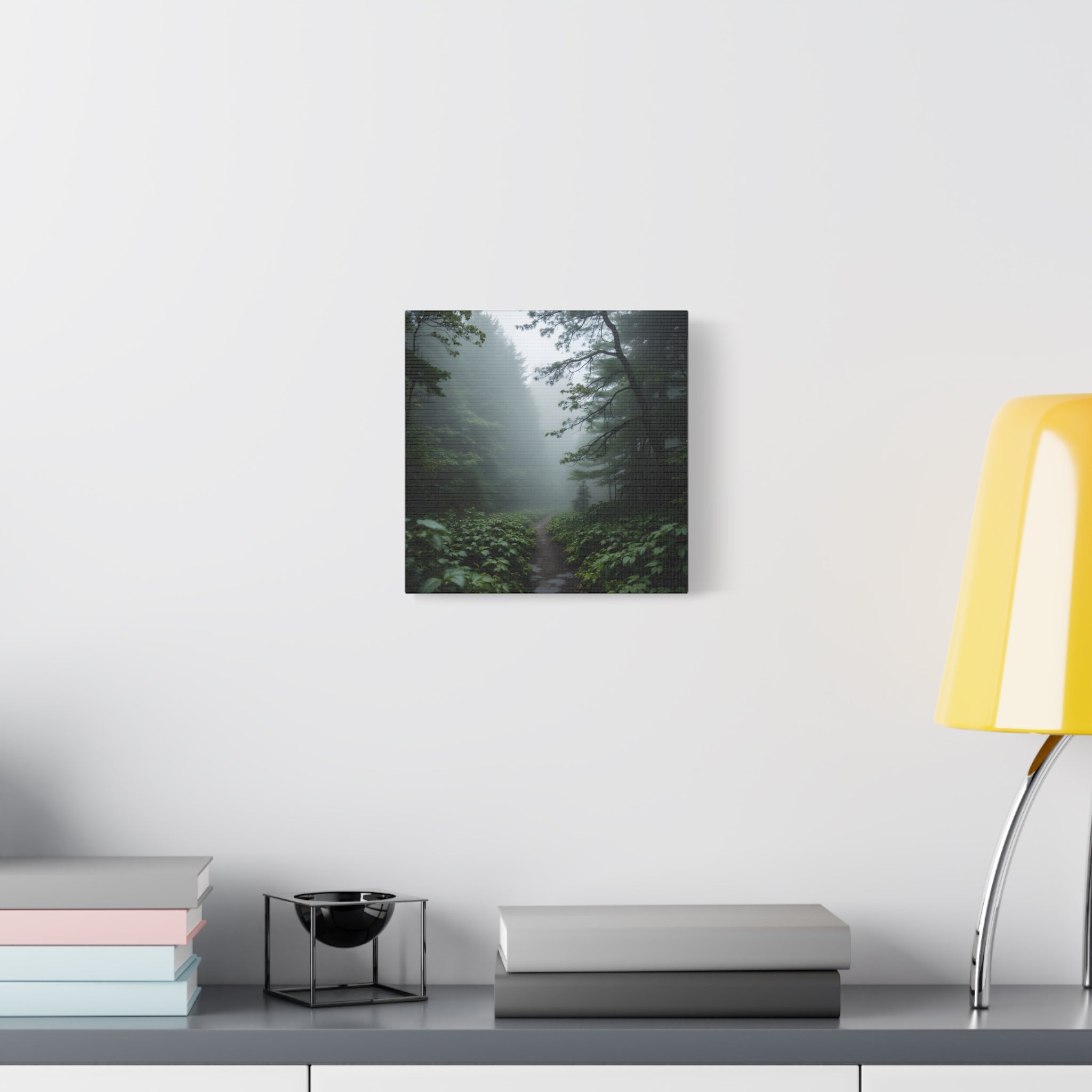 Misty Forest Path  Stretched Wall Art - Canvas Print